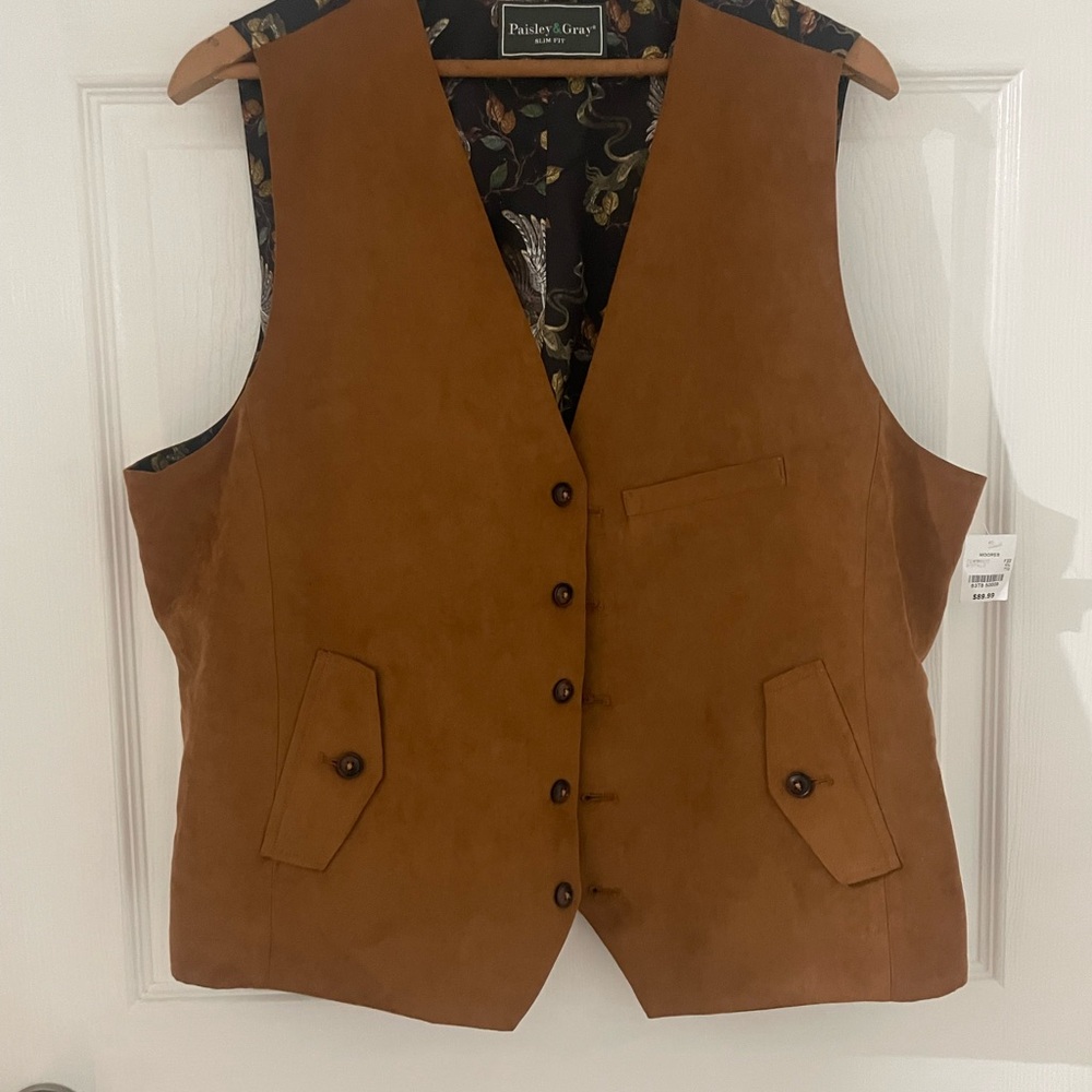 Paisley & Gray Tan Suede Vest